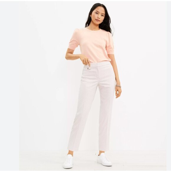 LOFT Button Pocket Slim Pants in Houndstooth - Picture 2 of 2